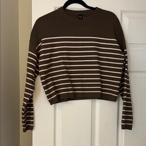 Brown and Cream Striped Sweater